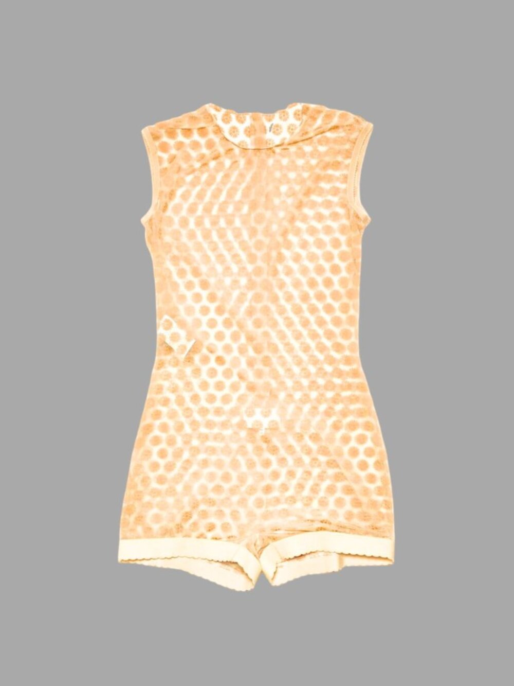 MAISON MARTIN MARGIELA S/S 2015 RUNWAY Nude Sheer Floral Bodysuit Sz IT 44 US L